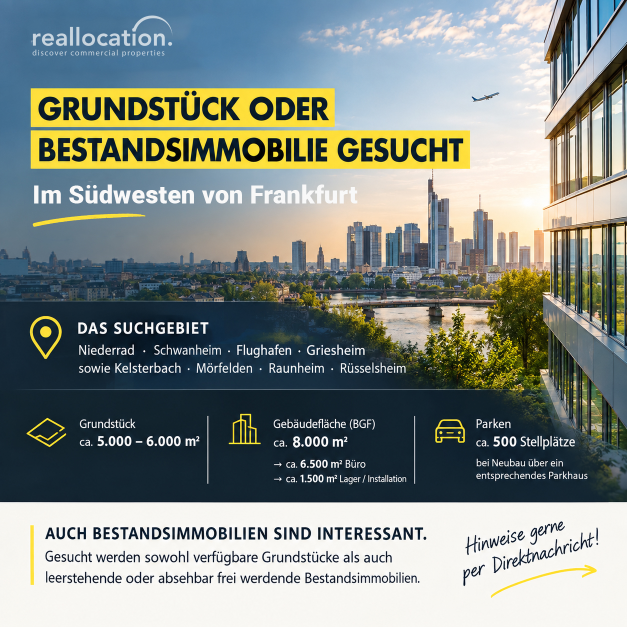 Immobiliengesuch Frankfurt Südwest | Grundstück & Bestand